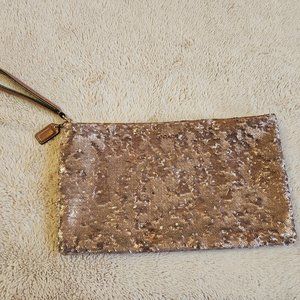 Coach Vintage Pink/Rose Gold Sequin Clutch